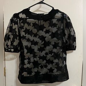 H&M Black Textured Blouse